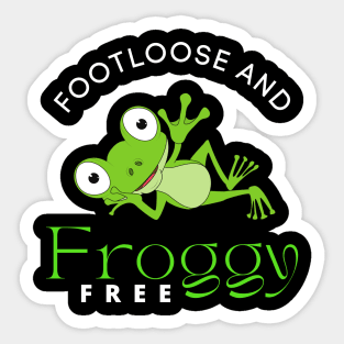 Footloose and Froggy Free Sticker